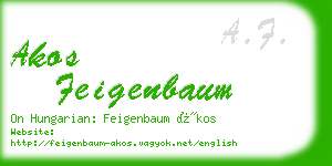 akos feigenbaum business card